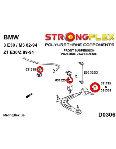 036103A: Full suspension bush kit SPORT