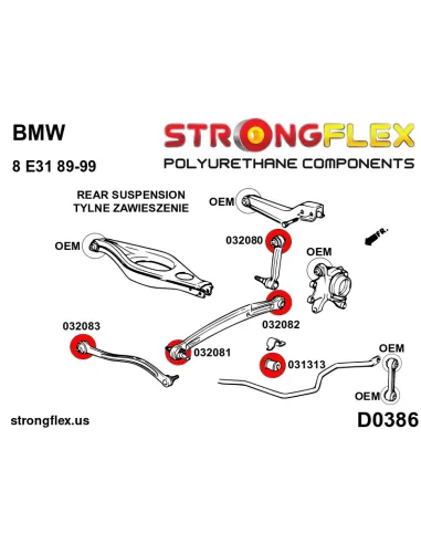 031313A: Rear anti roll bar bush SPORT