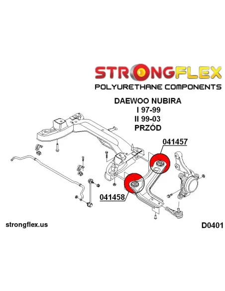 046134B: Front suspension bushes kit