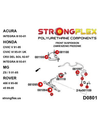 086019B: Front suspension bush kit