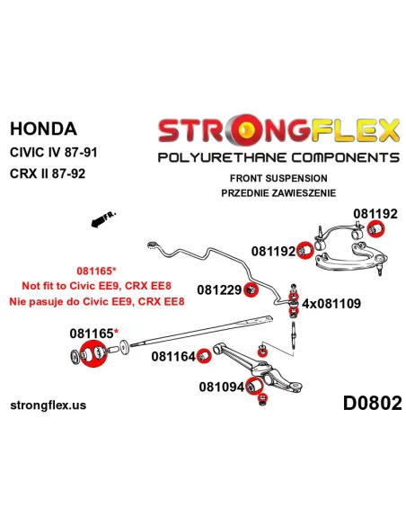 086056B: Front suspension bush kit