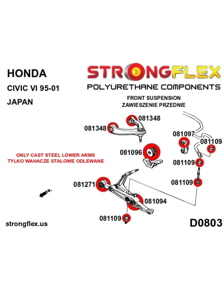 086096B: Front suspension bush kit
