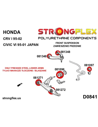 086097B: Front suspension bush kit