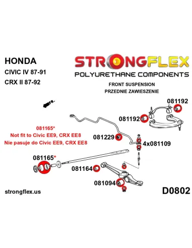 086130A: Full suspension bush kit polyurethane SPORT