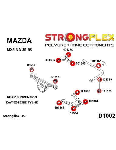 106128A: Full suspension polyurethane bush kit SPORT