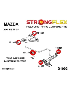 106135B: Front suspension polyurethane bush kit 2