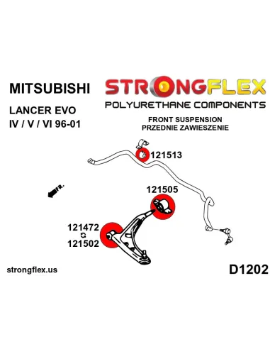 126139B: Front suspension bush kit