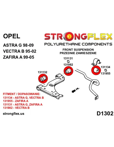 136032B: Front suspension bush kit