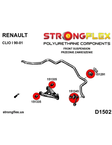 156078B: Front kit suspension polyurethane bushes