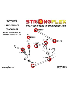 216124A: Rear suspension bush kit SPORT 2