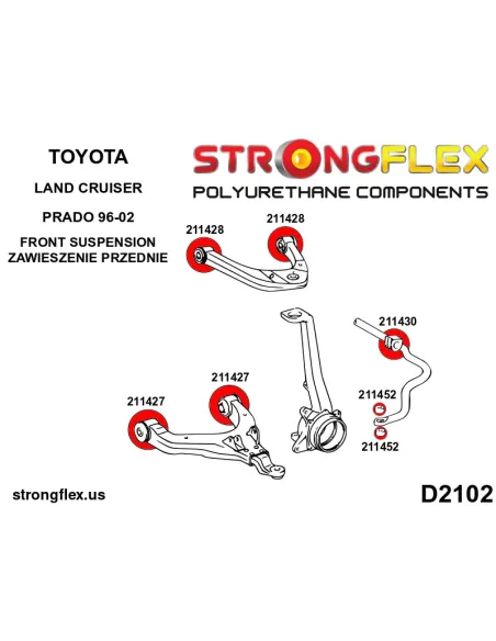 216125A: Full suspension bush kit SPORT