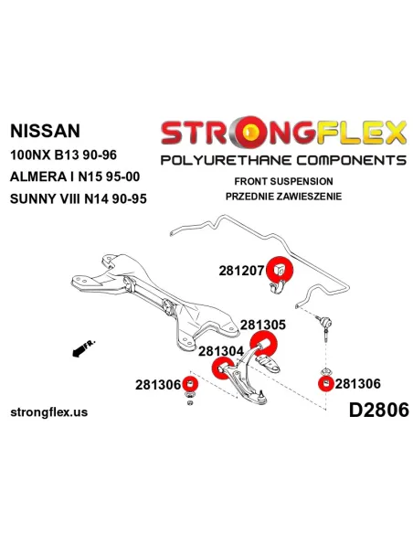 286101A: Full suspension bush kit SPORT