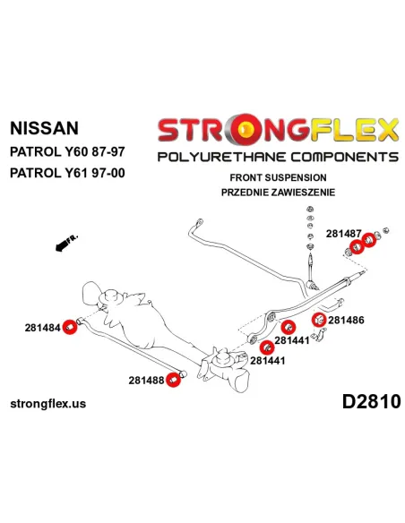 286131B: Front suspension bush kit