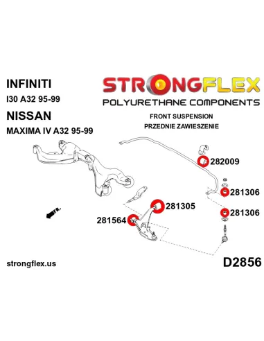 281564A: Front lower arm front bush SPORT