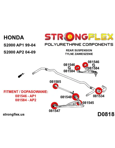 081534A: Front / rear anti roll bar bush SPORT