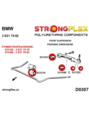 031322A: Front wishbone bush - outer SPORT