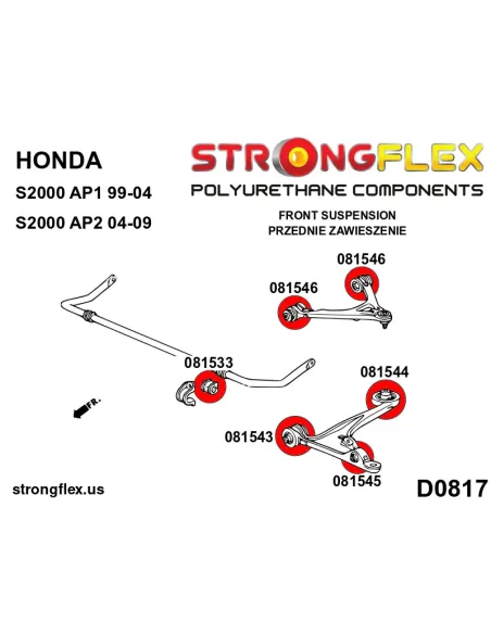 086150A: Front suspension bush kit AP1/AP2 SPORT