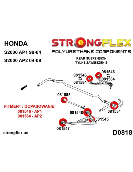 086153A: Full suspension bush kit AP1 SPORT