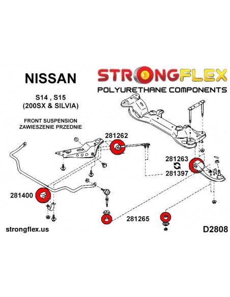281262A: Front lower radius arm to chassis bush SPORT