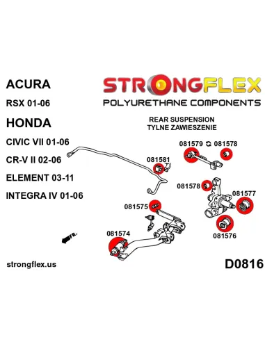 081581A: Rear anti roll bar bush SPORT
