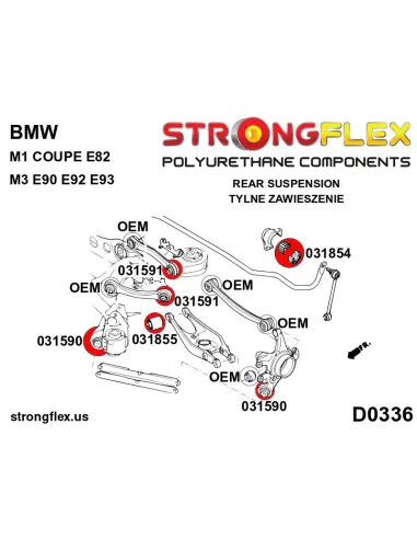 031590A: Rear upper control arm to chassis bush SPORT