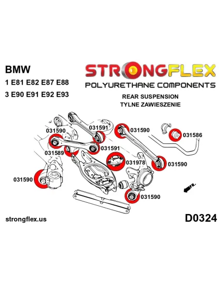 031591A: Rear upper control arm to hub bush SPORT