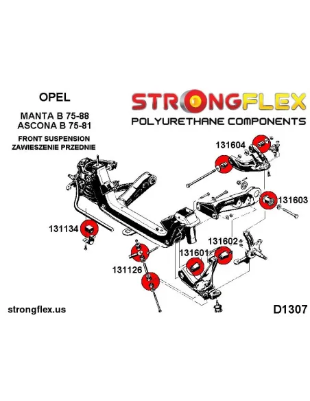 131601A: Front lower wishbone front bush SPORT