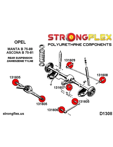 131606A: Rear tie bar to chassis bushes SPORT