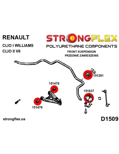 151637A: Front anti roll bar outer bush SPORT