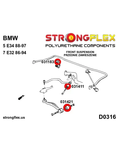 031421A: Front inner track control arm bush SPORT