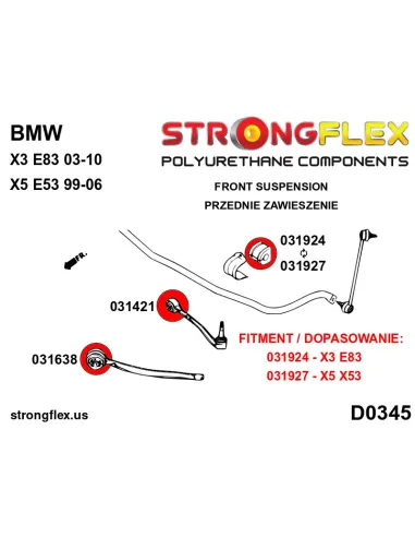 031421A: Front inner track control arm bush SPORT