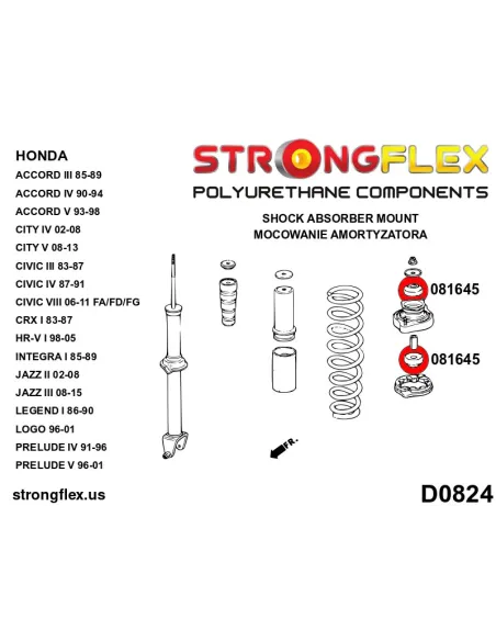 081645B: Rear shock absorber mount bush