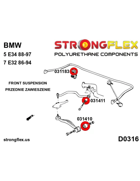 031411B: Front wishbone bush - rear