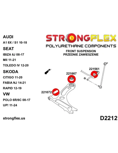 226160B: Front suspension bush kit