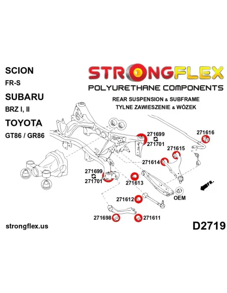 271614A: Rear upper arm front bush SPORT