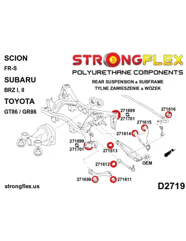 271615A: Rear upper arm rear bush SPORT