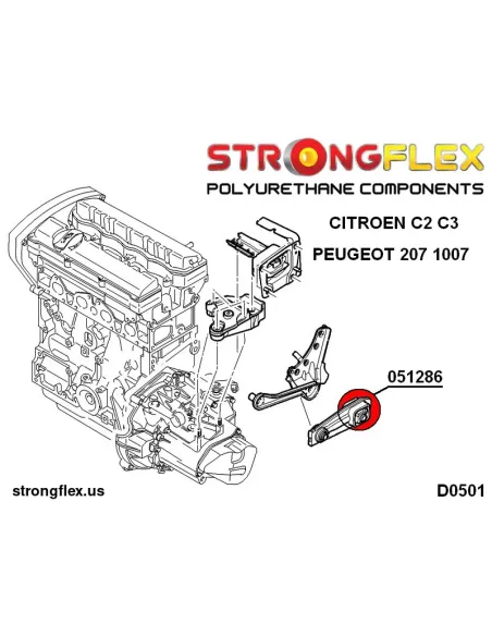 051286A: Engine mount rear lower inserts SPORT