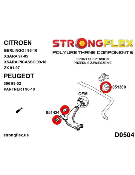 051424A: Front wishbone front bush sport