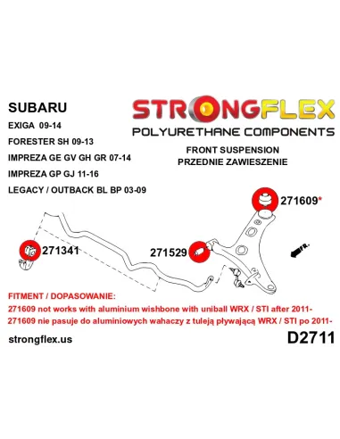 276166B: Full suspension bush kit