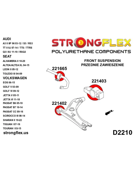 226167B: Front suspension bush kit