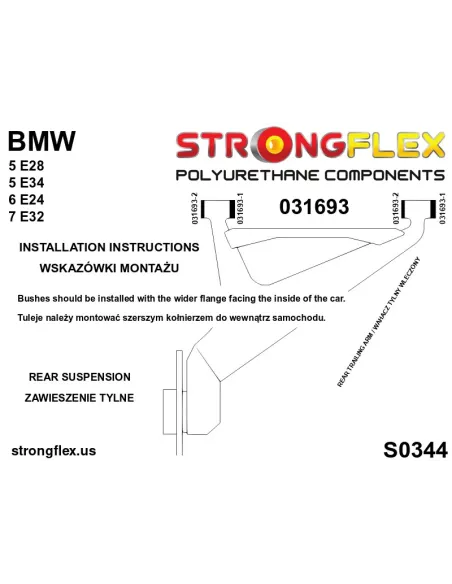 031693A: Rear trailing arm bush SPORT