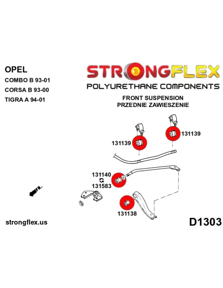 131583B: Front tie bar to chassis 58mm