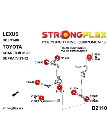 211633A: Rear upper wishbone bush SPORT