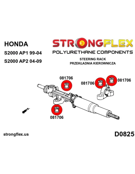 081706A: Steering rack mount bush SPORT
