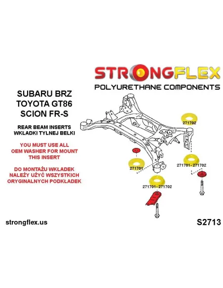 276182A: Rear subframe inserts mount kit SPORT