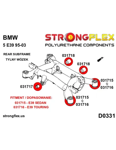 036190A: Rear beam bush kit E39 Sedan SPORT