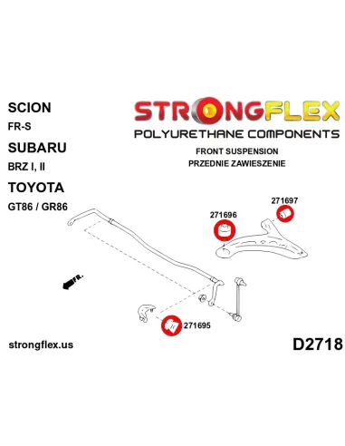 276192A: Front suspension bush kit SPORT