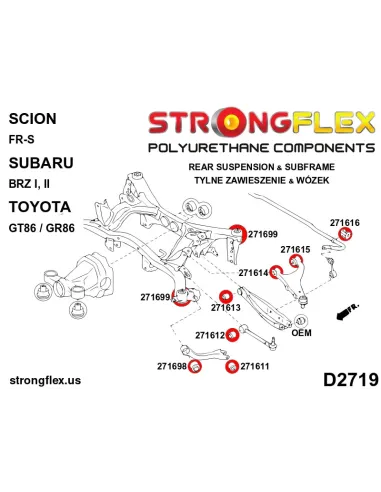 276193B: Rear suspension bush kit