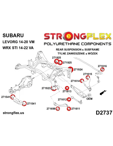 276193B: Rear suspension bush kit