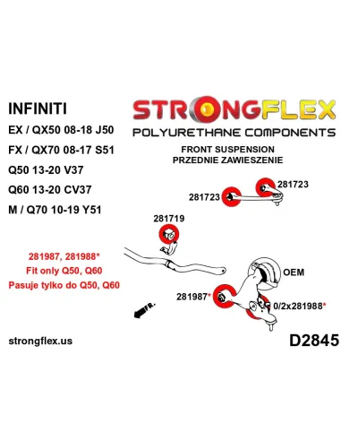 281723A: Front upper arm bush SPORT